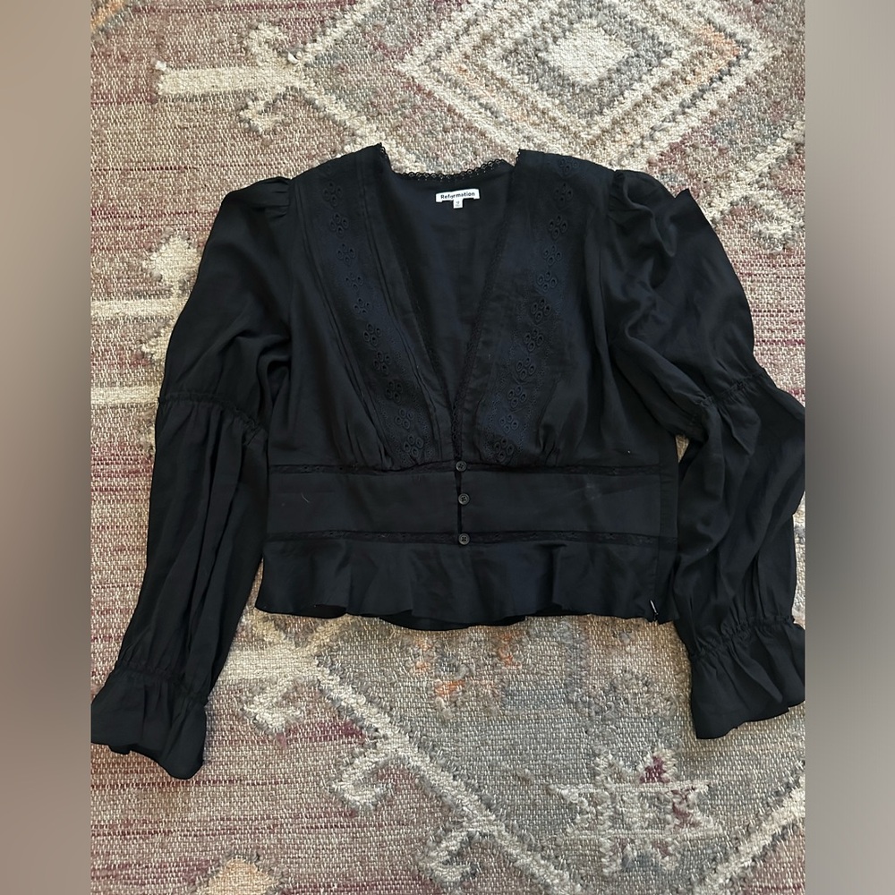 Reformation long sleeve cropped top